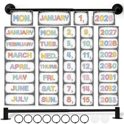 Magnetic Flip Calendar for Bulletin Board Composition Notebook 60 Card Set | Magnetic flip calendar for classroom bulletin board blackboard whiteboard school home office wall door decor set