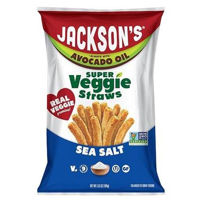 Jackson's Super Veggie Straws, Sea Salt, Avocado Oil (6.5oz, Pack of 6)