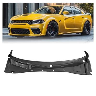 Windshield Wiper Cowl Panel Compatible with 2012-2023 Dodge Charger Replacement for 57010314AI Air Inlet Window Cover Cowl Top Panel Unfinished Black Plastic PP