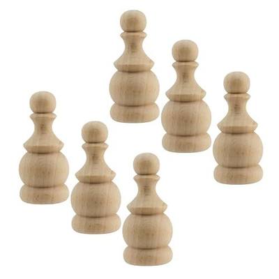 6 Pcs Decorative Wood Finials Unfinished Wood Craft Finials | for DIY Projects Home Decor Staircase Woodworking Furniture Bed Post Finial , 1.4x3.0 Inch