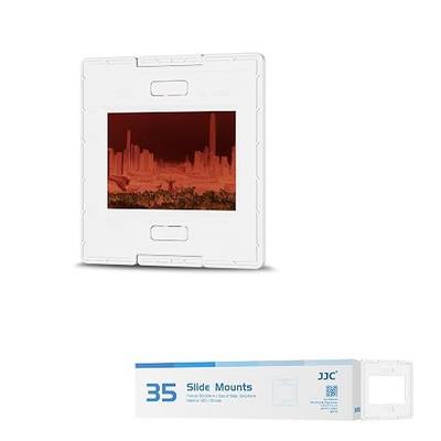 JJC 35mm Slide Mount, 50-Pack Glassless Slide Holder, 5x5cm Frame, ABS | Slide Holder with Snap-in Design, 0.09"/2.2mm Thick, Compatible with Projectors/Scanners/Viewers/Digitizers, No Glass Needed