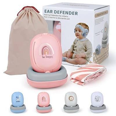La ForFoir Baby Ear Defenders for 3-48 Months, SNR 25dB Noise Reduction, Ultra-Soft Safe, Cartoon Patterns, Anti-Slip Headband, Foldable with Bag – Concerts, Fireworks, Travel, Renovations, Pink