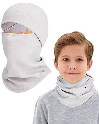 AOPREL Kids Balaclava Ski Mask, Modal Wool Blend Face Mask for Boys Girls | Soft Windproof Fleece Full Face Cover Breathable Winter Face Warmer for Cold Weather Skiing Outdoors