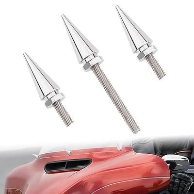 TSUNG Motorcycle Windshield Trim Bolts 3 Pcs – CNC Fairing Screws, Fits 2014–Later Touring-Style Models Such as Electra Glide, Street Glide, Ultra Limited, Tri Glide (Chrome, Fit 14-Later)