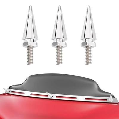TSUNG Motorcycle Windshield Trim Bolts 3 Pcs – CNC Fairing Screws, Fits 1996-2013 Touring-Style Models Such as Electra Glide, Street Glide, Ultra Limited, Tri Glide (Chrome, Fit 96-13)