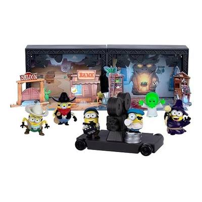 Minions Illumination's Monsters Backlot Studio Set, Mini Figure Minion Toys | Build your Hollywood production, 2 sound stages, 6 cast & crew, 6 themed stage props, and 1 camera cart for creative play