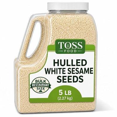 TOSS Hulled White Sesame Seeds, 5 LB Bulk Resealable Jar – Premium Baking & Cooking Ingredient with Nutty Flavor