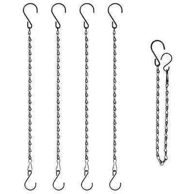 RIFNY 20 Inch Chain for Hanging Plants, Black Small Plant Chains for Hanging Baskets Kits with Hooks for Bird Feeders Planters Billboards Lanterns Wind Chimes Ornaments Outdoor Indoor Use (5 PCS)