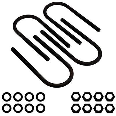 4 Pack Rear Leaf Spring Axle U-Bolt Kit Compatible with Select Models (3-1/8" W x 8" L)