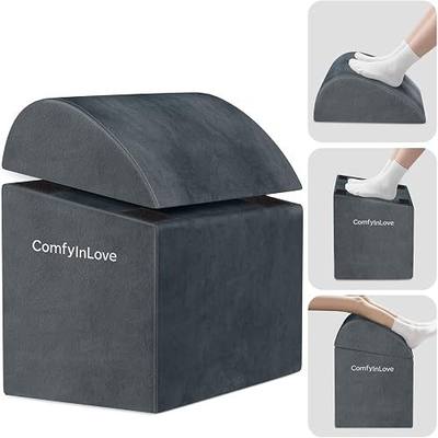 Foot Rest for Under Desk with 3 Heights, Foot Stool, Dark Grey | Memory foam adjustable footrest, Ergonomic leg elevation, Non-slip Bottom, Washable Cover, Desk Office Home Car Coach Bed