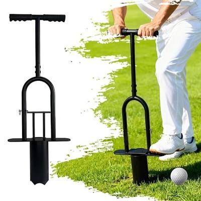 Portable Golf Hole Cutter Tool, Golf Practice, 4" & 6" Metal Cup Digger with Detachable Handle for Backyard, Lawn & Putting Green Outdoor Training Aid
