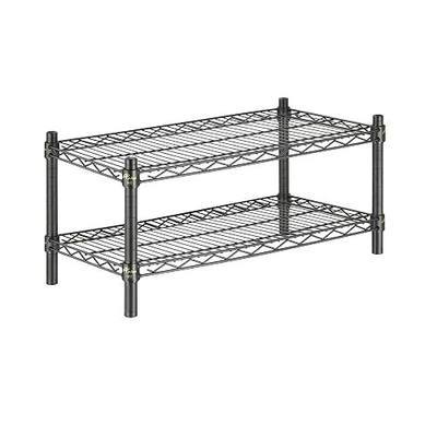 APLSS 12" D x 36" W x 14" H Black Heavy Duty Wire Shelving with 2 Tier Shelves, NSF Certified, Height Adjustable, Wet&Dry Environments, for Kitchen Garage Walk-in Cooler&Freezer, 800lbs Capacity