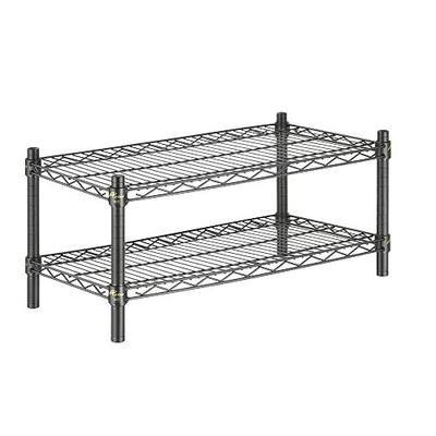 APLSS 14" D x 42" W x 14" H Black Heavy Duty Wire Shelving with 2 Tier Shelves, NSF Certified, Height Adjustable, Wet&Dry Environments, for Kitchen Garage Walk-in Cooler&Freezer, 800lbs Capacity