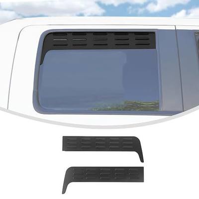 Linskip Aluminum Rear Window Vent Shades Compatible with 2009-2014 Ford F150 & F150 SVT Raptor, Louvered Rain Deflectors for Rear Door Windows, Exterior Accessories