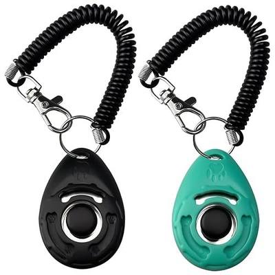 ABSONE Dog Clicker for Training with Wrist Strap, Training Clicker for Puppy, Cat, Potty, Bird, Horse, Pet, Dog Clicker Trainer Training Tools, Behavior Aids, 2 Pack Black and Green