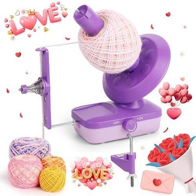 Electric Yarn Winder for Crocheting-Automatic Crochet Yarn Ball Winder for Perfect Neat Cakes-Stepless Speed with Strong Tension, Tangle-Free Knitting Gift for Seniors with Arthritic Hands(Purple)