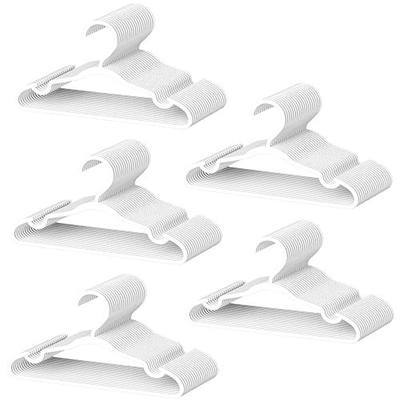 100 Pack Baby Plastic Hangers,12.83" Ultra-Thin,Non-Slip Hangers for Children. Ideal for Closets and Nurseries.Designed for Newborns and Children's Clothing,Including Trousers,Coat,Dresses.(White)