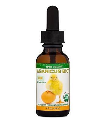 Agaricus Bio for Poultry (CX30) – Organic Herb Supplement for Healthy Chickens, Immune & Digestion Health Booster Drops, Prebiotics Water Additive for Laying Hens, Chicks & Backyard Chicken, 30 ml