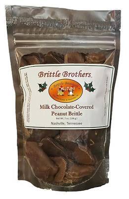 Brittle Brothers Chocolate Covered Peanut Brittle - 7 oz Gift Bag - Gourmet Candy