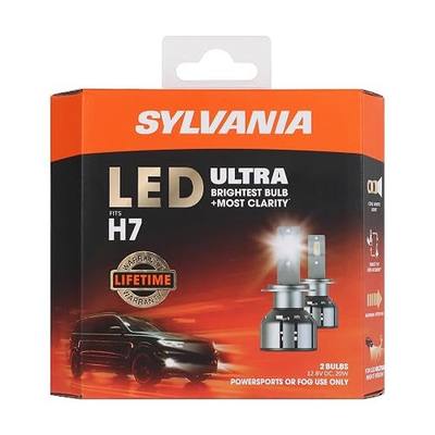 SYLVANIA - H7 LED Ultra - Fog Lights For Cars and Trucks - Headlight Bulbs for Off Road Powersports - 6000k Cool White LED Light - Maximum Lifespan - No Polarity - DIY Upgrade
