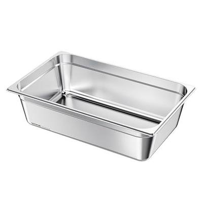 VEVOR Full Size Stainless Steam Hotel Pan,6 Inch Deep 20.87 x 12.87 inch Table Steam Pan,Anti Jam Restaurant Supplies Rustproof Catering Storage for Restaurant, Hotel, Buffet