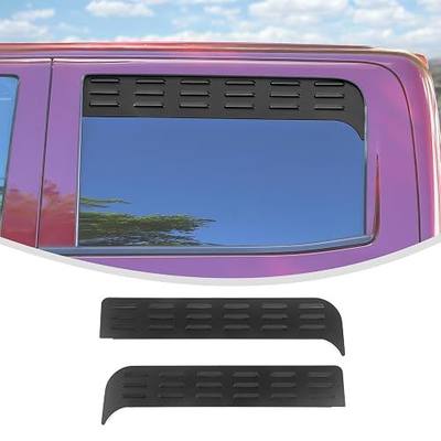 Linskip Aluminum Rear Window Vent Shades Compatible with 2014-2018 Chevy Silverado & GMC Sierra 1500 2500HD 3500HD Crew Cab, Louvered Rain Deflectors for Rear Door Windows, Exterior Accessories