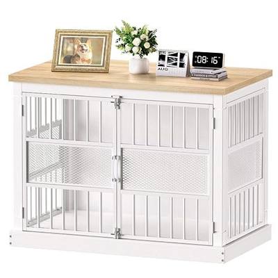 40" Dog Crate Furniture with 1.06" Countertop for Medium Dogs Up to 45 lbs | 1.06" thick top supports 132 lbs, 3-door access, Fits calm Medium breeds like Beagle and Whippet for living room or bedroom