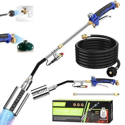 Propane Torch Weed Burner Kit,High Heat Output with Long/Short Mode,12.5FT Hose Heavy Duty Blow Torch Flamethrower with Self Igniter and Turbo Trigger for Weeding,Roofing,BBQ,Melting Ice Snow(33")