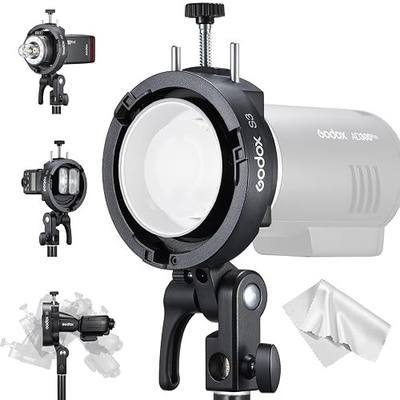 GODOX S3 Speedlite Bracket, ππ¨ππ¨π± ππ ππ©π π«πππ, Adjustment AngleΒ±90Β°,Umbrella Hole, Bowens Mount Holder for Godox AD200Pro II AD300Pro II AD200Pro V1 V100 V1Pro AD300Pro AD100Pro etc.