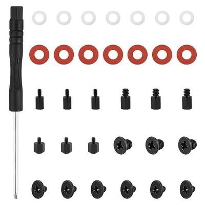 M.2 SSD Mounting Screws Kit, Black, 32Pcs | Black Zinc Carbon Steel, For ASUS Gigabyte MSI ASRock, Laptop Repair Kit with Insulation Gaskets & Screwdriver