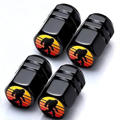 Bigfoot Sasquatch Tire Valve Stem Caps Funny Bigfoot Car Accessories Tire Caps 4 Pack for Cars Trucks SUV Motorcycles Bicycles Bike Tire Air Cap Perfect Big Foot Gifts for Men Women Decor