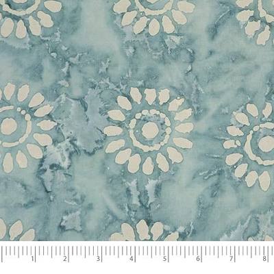 Singer 100% Cotton Batik Collection Cadet Blue Sunflower 42 Inches Wide 2 Yard Precut