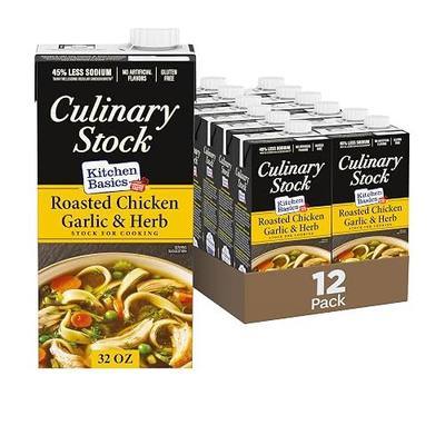 Kitchen Basics Roasted Chicken Garlic and Herb Culinary Stock, 32 oz. Carton (Pack of 12)