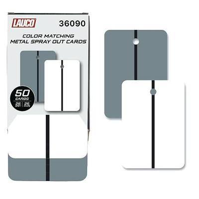 LAUCO Metal Spray Out Cards – White & Medium Grey Automotive Color Matching Test Panels – 4" x 6" Spray Out Sample Cards – (50 Pack)
