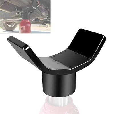 12 Ton Bottle Jack Adapter - Heavy Duty Safe Steel Lifting Saddle for 3 Inch & 4 Inch Round & Square Axle Tubes, Fits 1.65 Inch (42mm) or Smaller Bottle Jack Saddles - Red
