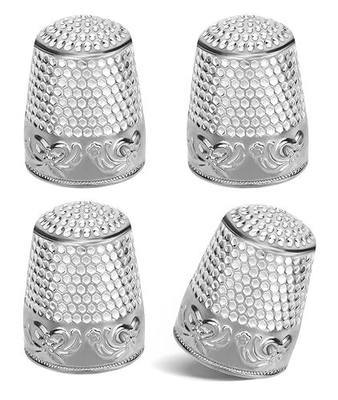ZMAAGG Thimbles for Hand Sewing, Sewing Thimble, 4 PCS Metal Thimble | Thimbles for Hand Embroidery, Thimbles for Hand Quilting, Leather Thimble for Hand Sewing, Sewing Thimbles for Hand Sewing