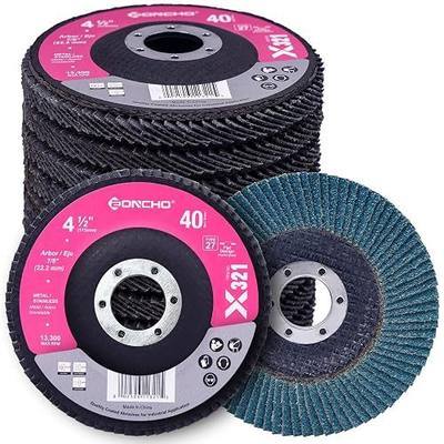 Flap Discs 4-1/2 for Angle Grinder, 40 Grit Flap Sanding Disc, 4 1/2 x 7/8-Inch Grinding Wheel for Stainless Steel, Metal Polishing, Rust Removal (12 Pack)