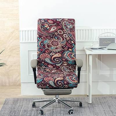 Stretch Chair Covers Durable Zipper Computer Desk Slipcovers, Universal Gaming Office Chairs Cover,31