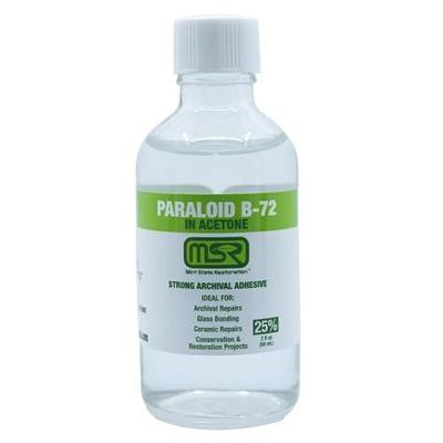 Paraloid B-72 Archival Adhesive & Consolidant in Acetone – Mint State Restoration (MSR) – Available in 5%, 10%, 25% (25% High Strength, 2 oz)