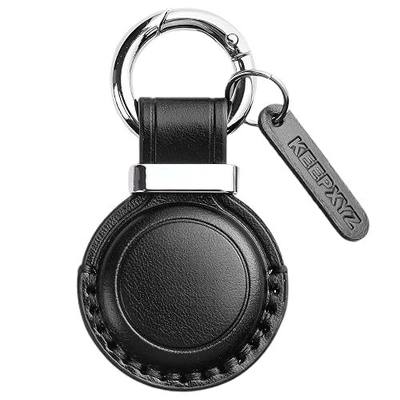 Genuine Leather for AirTag Keychain Holder – Air Tagholder Case Cover for Air Tag Key Chain Ring Fob Accessories
