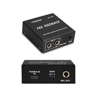 Mini Feedback Suppressor, Professional 2-in 1-Out Microphone Anti-Howling Effector Audio Processor, Frequency Shifter for Conference Room Recording Studio Stage KTV