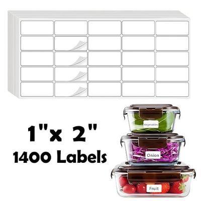 Homrelaxy 1400Pcs 1"x2" Blank Removable Freezer Labels, No Residue Food Labels, Waterproof & Oil-Resistant & Tear-Resistant Stickers for Food Containers, Jars, Pantry Organization