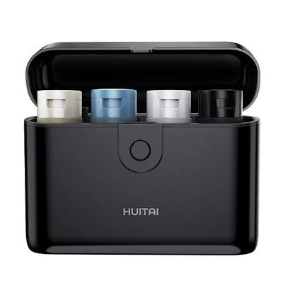 Travel Bottles with Case, 4x2oz TSA Approved, Leak-Proof, Press to Unlock, Compact & Portable Travel Toiletries (Black)