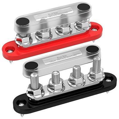 RVBOATPAT 150A Power Distribution Block 12V Bus Bar 4 x 5/16" (M8) Stud 12 Volt DC Marine Bus Bar for Boat Automotive Solar