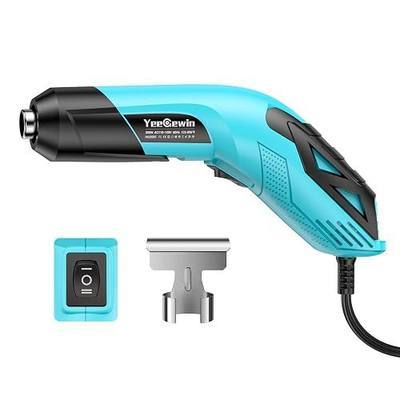 350W Mini Heat Gun 2-Temp 554°F & 896°F with 4.9ft cord for Crafts | UL-certified, overheat protection, 3 grips, 259g light, built-in stand for 3D printing, epoxy resin, shrink tubing & crafts