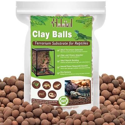 Halatool 8QT Leca Clay Balls Terrarium Substrate for Reptile | Organic Expanded Clay Pebbles for Moisture Retention & Drainage Layer, Lightweight & Reusable for Geckos, Tortoises & Frogs