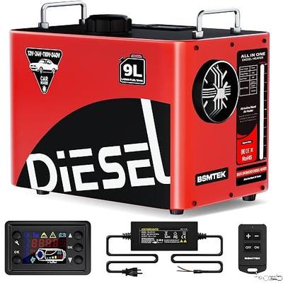 9L Large Diesel Heater, 8KW 240V/110V/12V/24V All in One Diesel Air Heater with LCD Switch, Remote Control, Suitable for Truck, RV, Home, Car, Campers, Boat, Red