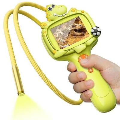 Dinosaur Borescope Snake Camera Toy: Kids Outdoor Toy Kits Birthday Gift | Camping Exploration Portable Toy with Lights & 2.4" Screen, Educational STEM Toys for Boys & Girls 4 5 6 7 8 9 10-Year-Old
