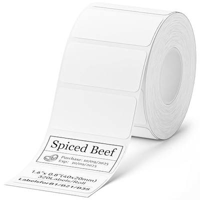 NIIMBOT Label Tape for B1/B21/B3S, 1.6'' x 0.8'' (40x20mm),Not Compatible with M2 Label Maker, 230 Labels/Roll, Thermal Label Tape for Marson Jar/Bakery/Grocery/Barcode/Return Address/Small Business
