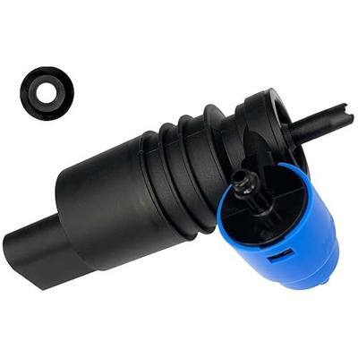 Windshield Washer Fluid Pump, Spray Front Windshield Wiper Pump Motor with Grommet Replacement 1J6955651 1K6955651 1T0955651A for BMW Chevrolet Ford Jeep Dodge Chrysler Volkswagen Audi(Blue)